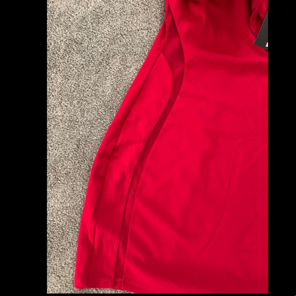 Off Shoulder Ruffle Mini Dress- Red - Picture 2 of 5